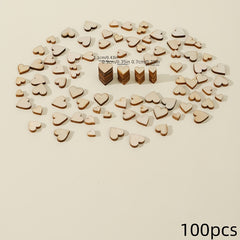 100pcs Wood Heart Cutouts Unfinished Wooden Heart Slices