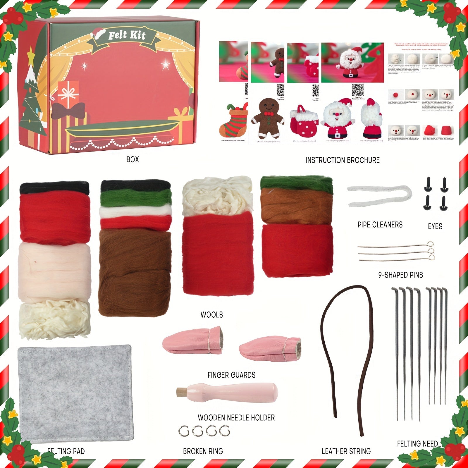 Santa Claus Needle Felting Kit For DIY Art Craft