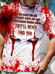 Men's Letter Print T Shirt 3D Digital Print Active Tee for Summer
