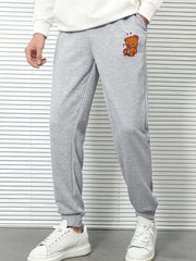 Men's Cartoon Bear Print Loose Sweatpants