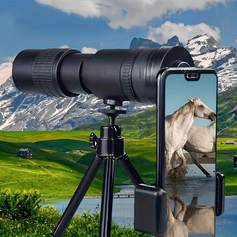 High-Powered Monocular Telescope with Tripod and Phone Clip