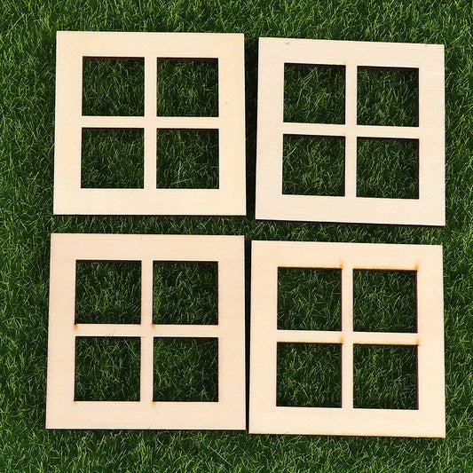 4pcs Vintage Christmas Elf Door Kit Wooden Ornament Craft Fairy Garden Decor
