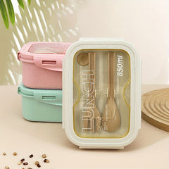 Classic Bento Lunch Box Set with Fork and Spoon for Lunch, Picnics, School, Work