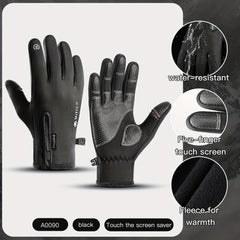 Outdoor Cycling Fishing Gloves Velvet Lined Warm Waterproof Windproof Gloves