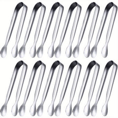 6/12pcs Stainless Steel Ice Cube Tongs Bread Baking Clips