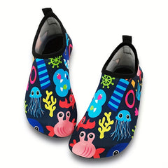 Boys Cartoon Octopus & Crab Water Shoes Non Slip Lightweight Soft Water Socks
