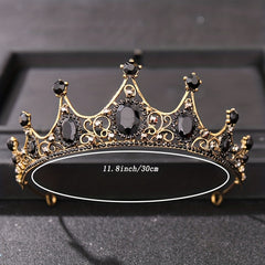 Vintage Rhinestone Crown Princess Headband For Wedding Prom Birthday Party