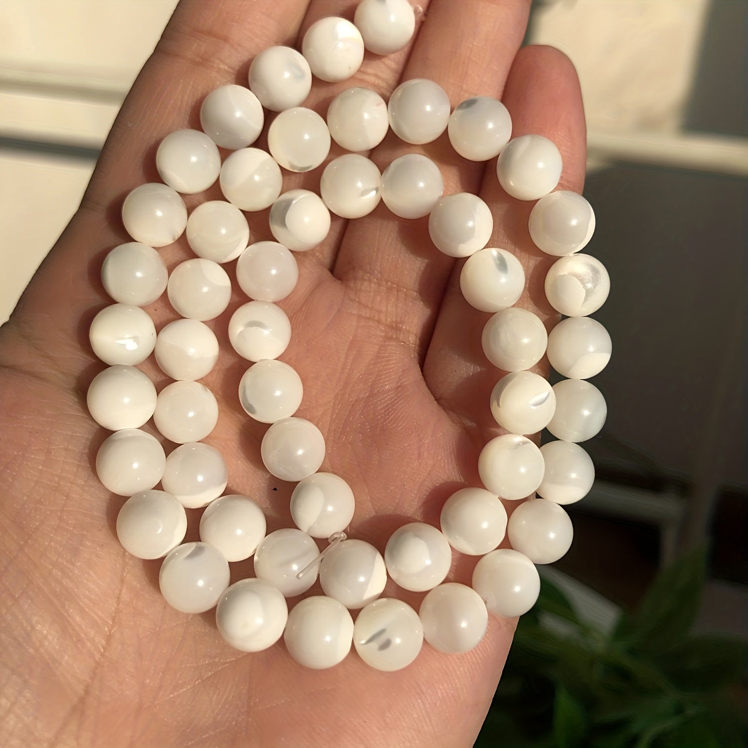 Mother Of Pearl Trochus Shell Beads Round Loose Beads 15in 4 6 8 10 12mm
