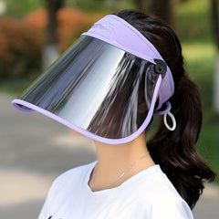 Candy Adjustable Visor Hat Wide Brim Foldable PVC Sun Hat UV Protection