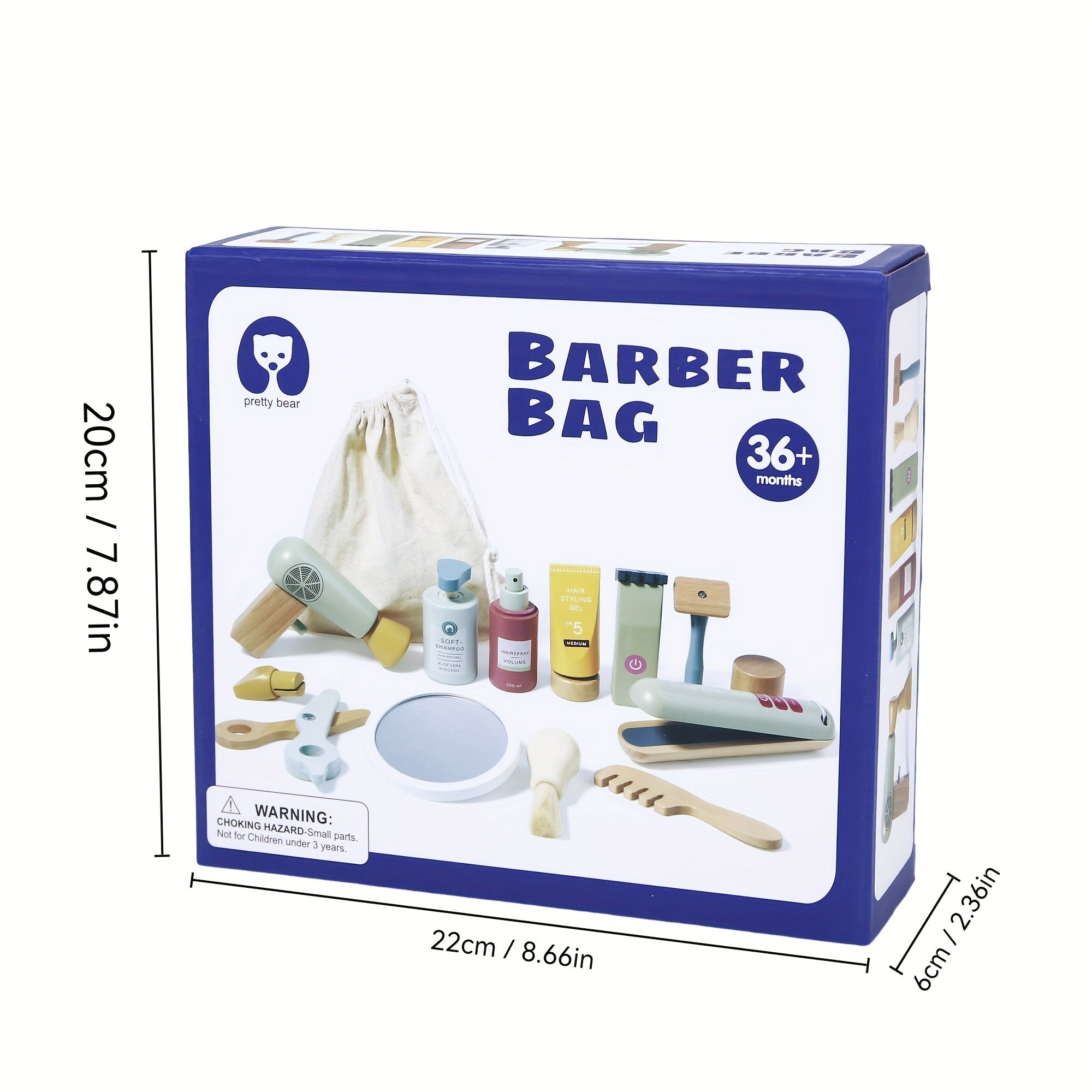 Wooden Hairdressing Set Kids Hair Salon Toy Set