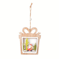 1pc Christmas Wooden Hollow Tree Pendant with Star Pendant