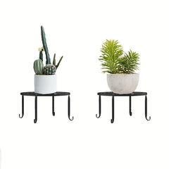 Metal Plant Stand Round Wrought Iron Flower Planter Pot Rack