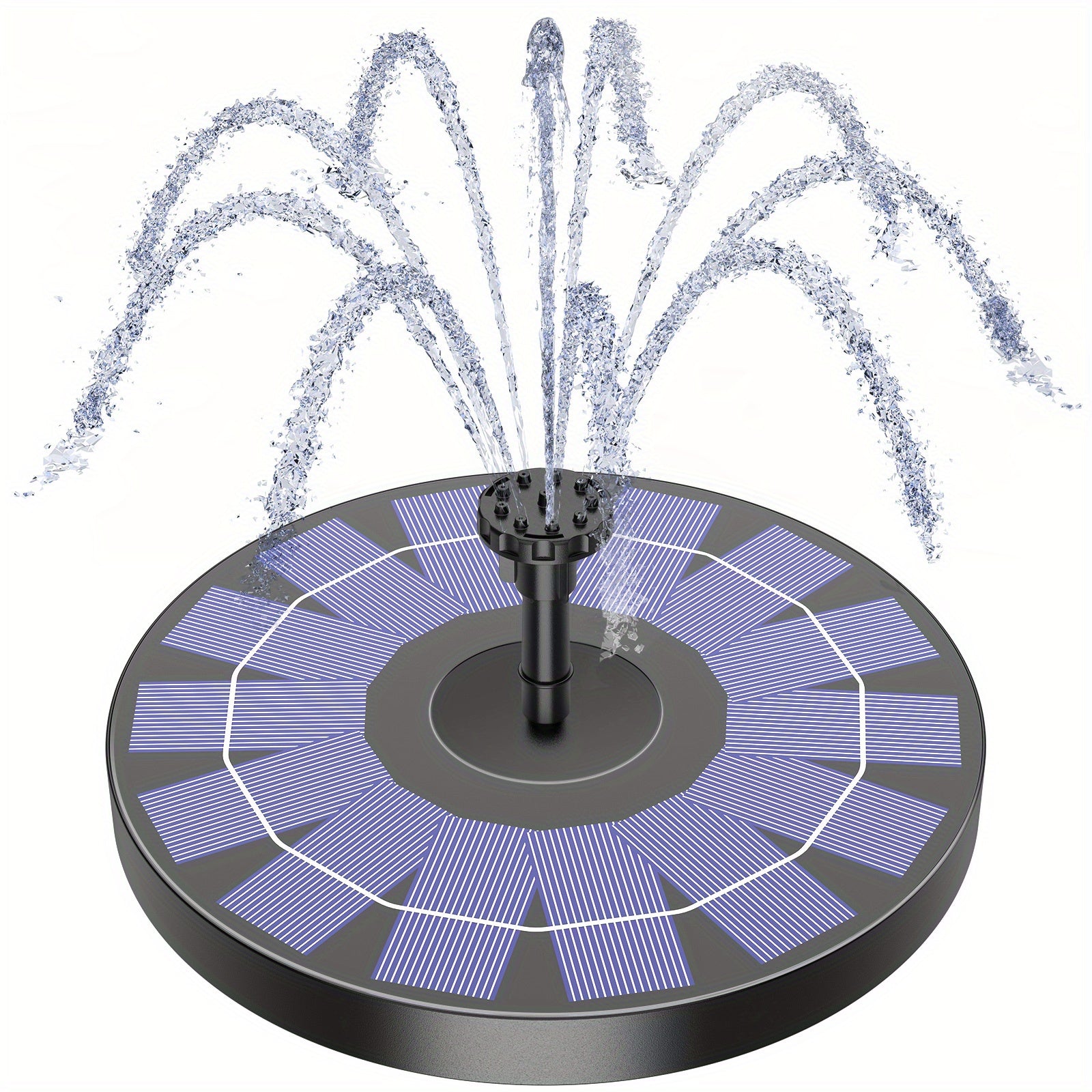 Solar Pond Fountain Bird Bath Pump w/ 6 Nozzles, 1.4W Panel Kit