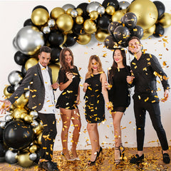 124pcs Golden & Silvery Balloons Wreath Arch Set for Party Decorations