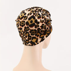 Leopard Print Turban Cap Set Chemo Cap Ramadan Beanie