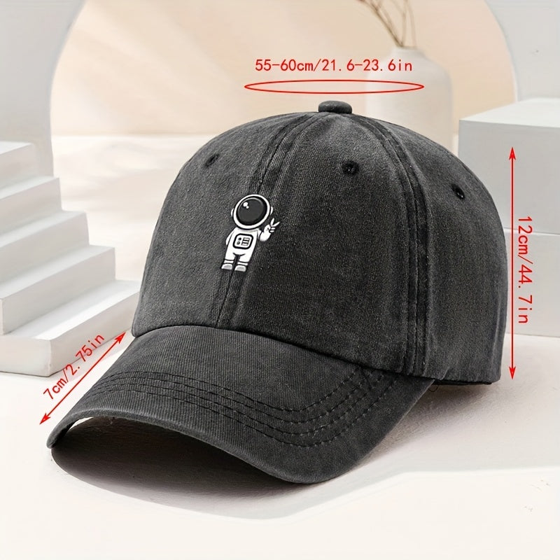 Men's Astronaut Print Baseball Cap Cartoon Peaked Cap