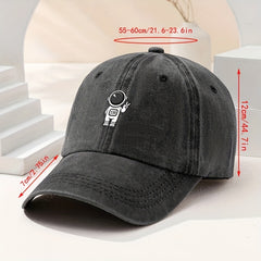 Men's Astronaut Print Baseball Cap Cartoon Peaked Cap