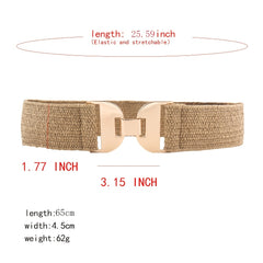 Summer Grass Girdle Women's Elastic Belt Geometric Buckle