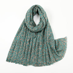 Leopard Print Short Tassel Scarf Warm Shawl