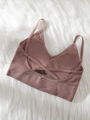 3pcs Solid Ribbed Cami Crop Tops V Neck Hollow Out Top Women's Lingerie