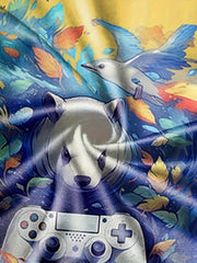 Panda & Gamepad Print Boy's T-shirt Casual Short Sleeve Top