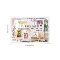 200pcs Washi Paper Old Century Literature Flowers Astronomy Geography Decoration