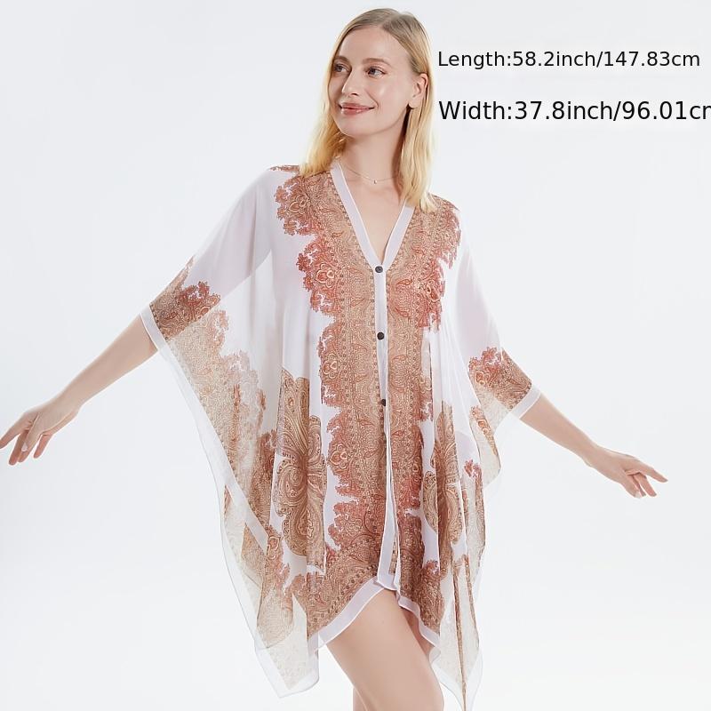 Chiffon Shawl Silk Scarf Beach Towel Swimwear Wrap Floral Cover Up