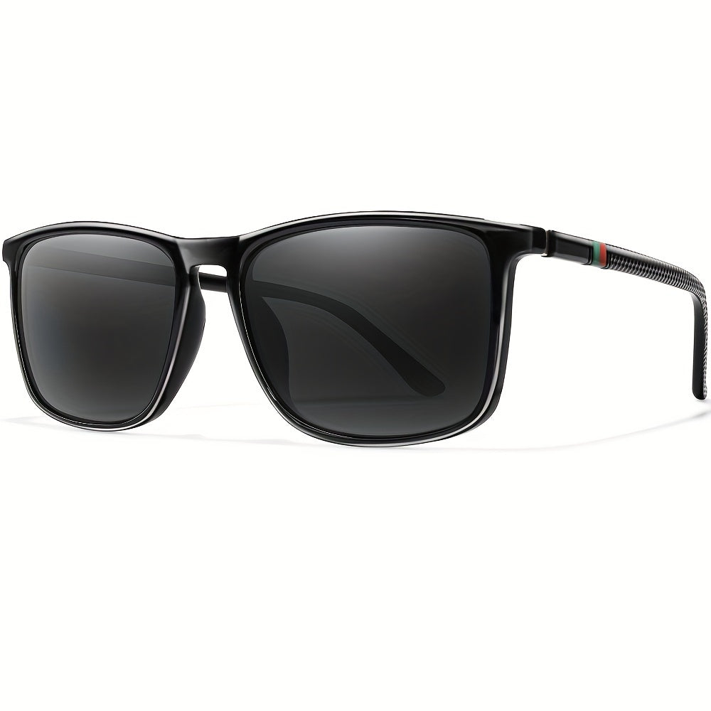 Men's Square Polarized Sunglasses Large Frame Retro Driving Fishing Sunglasses