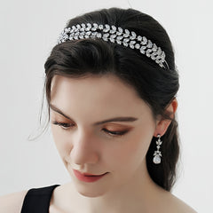Vintage Rhinestone Zircon Headband Hair Accessory for Party Prom