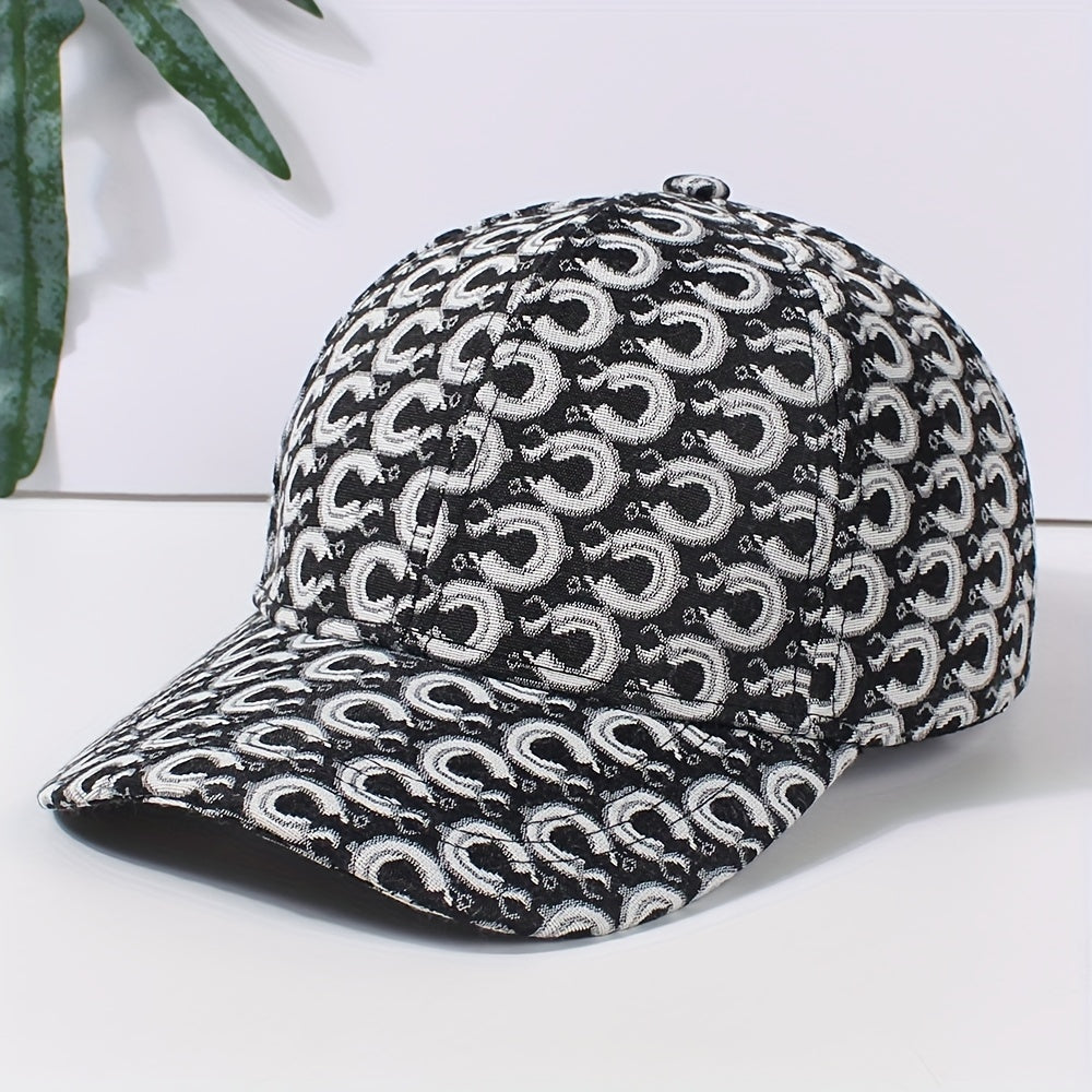 Geometric C Jacquard Baseball Cap Hip Hop Dad Hats Vintage Adjustable Sun Hats