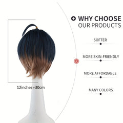 12inch 30 And Gradient Men's Anime Cosplay Wig