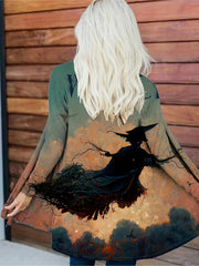Halloween Cardigan Women's Graphic Print Long Sleeve Open Front