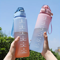 Gradient Water Bottle With Time Marker Portable Lightweight Drinking Cup