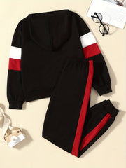 Boy's Tiger Print Hoodie & Sweatpants Set for Spring Fall