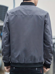 Men's Full Zip Varsity Jacket Casual Baseball Coat