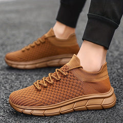 Men's Casual Weave Knit Lace Up Shoes Non Slip Sneaker