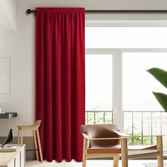 Red Solid Fleece Curtain Thickened Soft Material