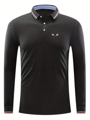 Men's Long Sleeve Lapel Sports Shirt Top For Spring Fall Winter