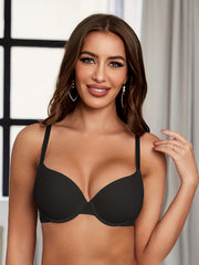 Push Up Padded T-shirt Bra Solid Stretchy Everyday Bra