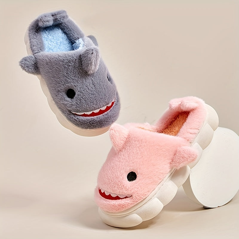 Shark Cartoon Slipper Fluffy Warm Non-slip Indoor Shoes