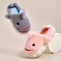 Shark Cartoon Slipper Fluffy Warm Non-slip Indoor Shoes