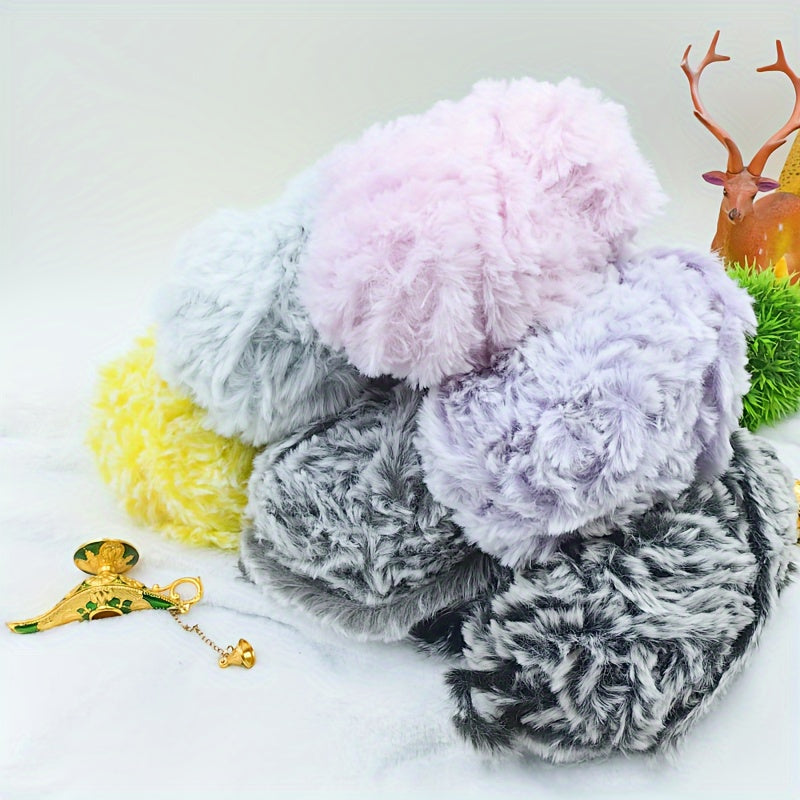 Faux Mink Fur Yarn Thick Wool for DIY Knitting Crocheting Hat Scarf Blanket