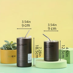 320 600ml Stainless Steel Coffee Cup Large Capacity Vacuum Straw Cup