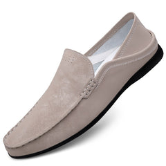Men's Leather Loafer Shoes Lightweight Slip On Moccasin