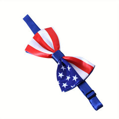 Flag Bow Tie Adjustable Pre Tied Neckwear Patriotic Bowties For Men