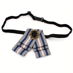 Crystal Decor Striped Bow Tie Classic Pre-tied Necktie for Women