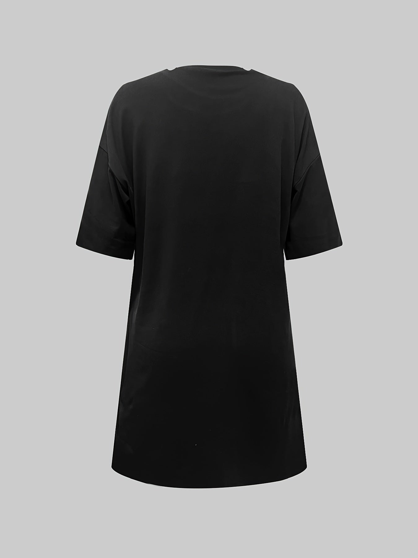 Casual Nightdress Women's Plus Figure & Letter Print Short Sleeve