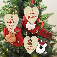 10pcs 3.15in Love Heart Wooden Ornaments DIY Unfinished Heart Embellishments