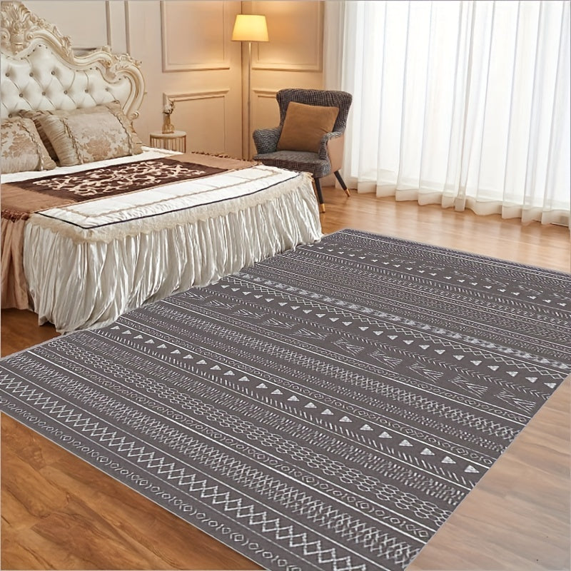 Geometric Texture Pattern Rug for Living Room and Bedroom Indoor Outdoor