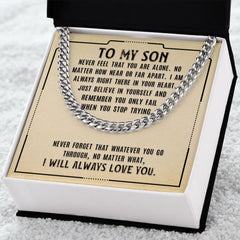 Son Necklace Titanium Steel Boys Birthday Gift